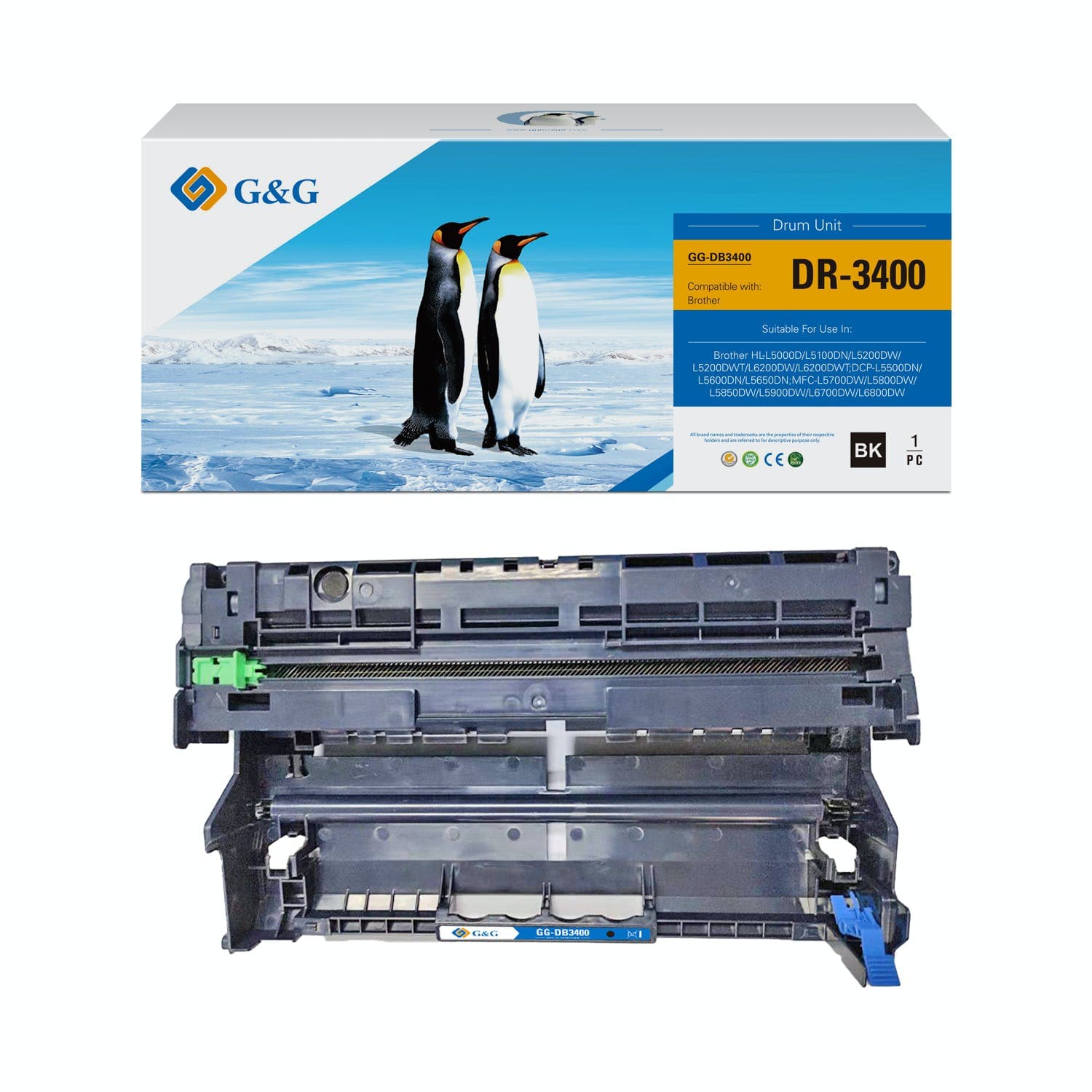 Unitate de cilindru Premium G&G (30K) Brother DR 3400 Black (DR-3400, DR3400)