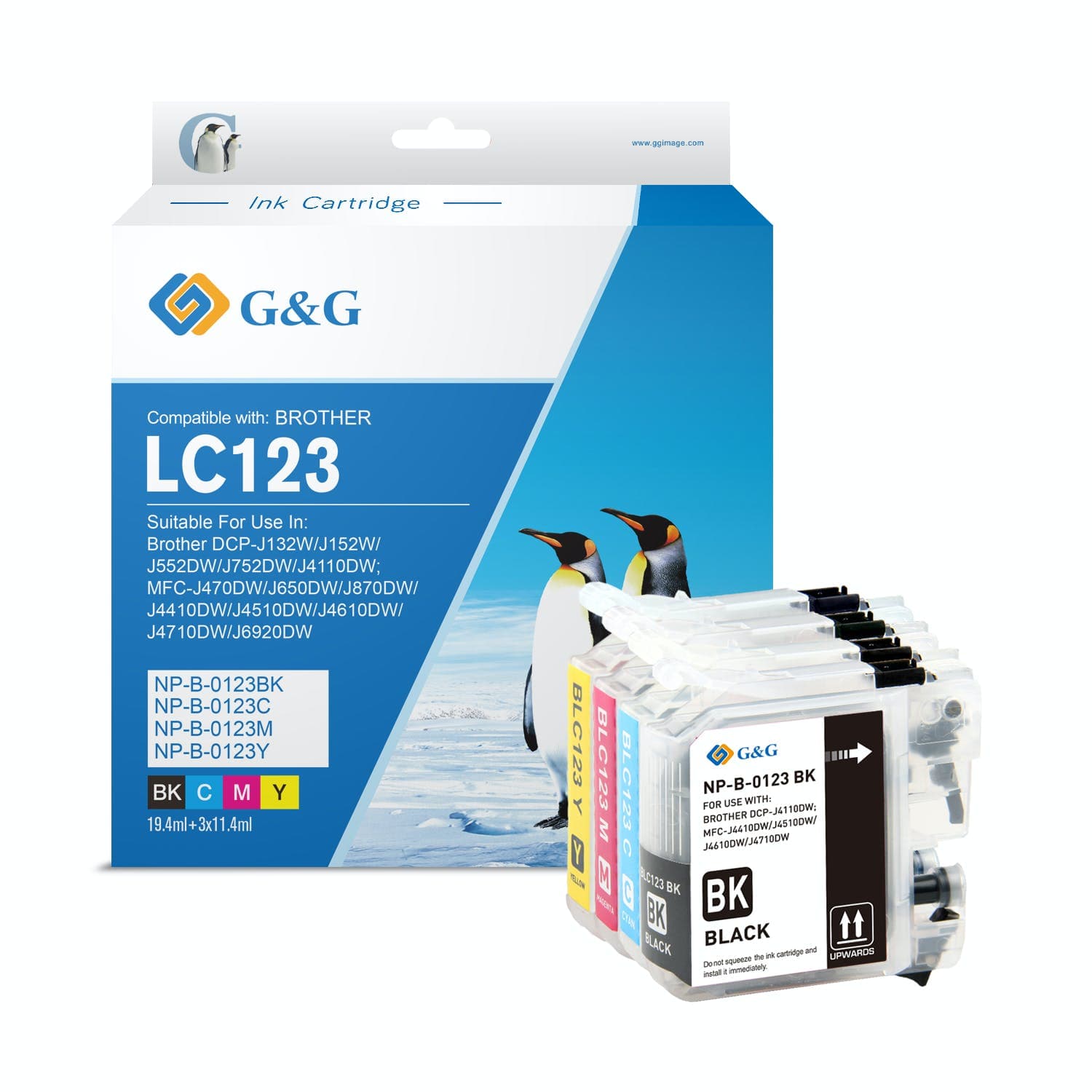 Pachet cartuse premium G&G Brother LC 123 (LC-123, LC123)