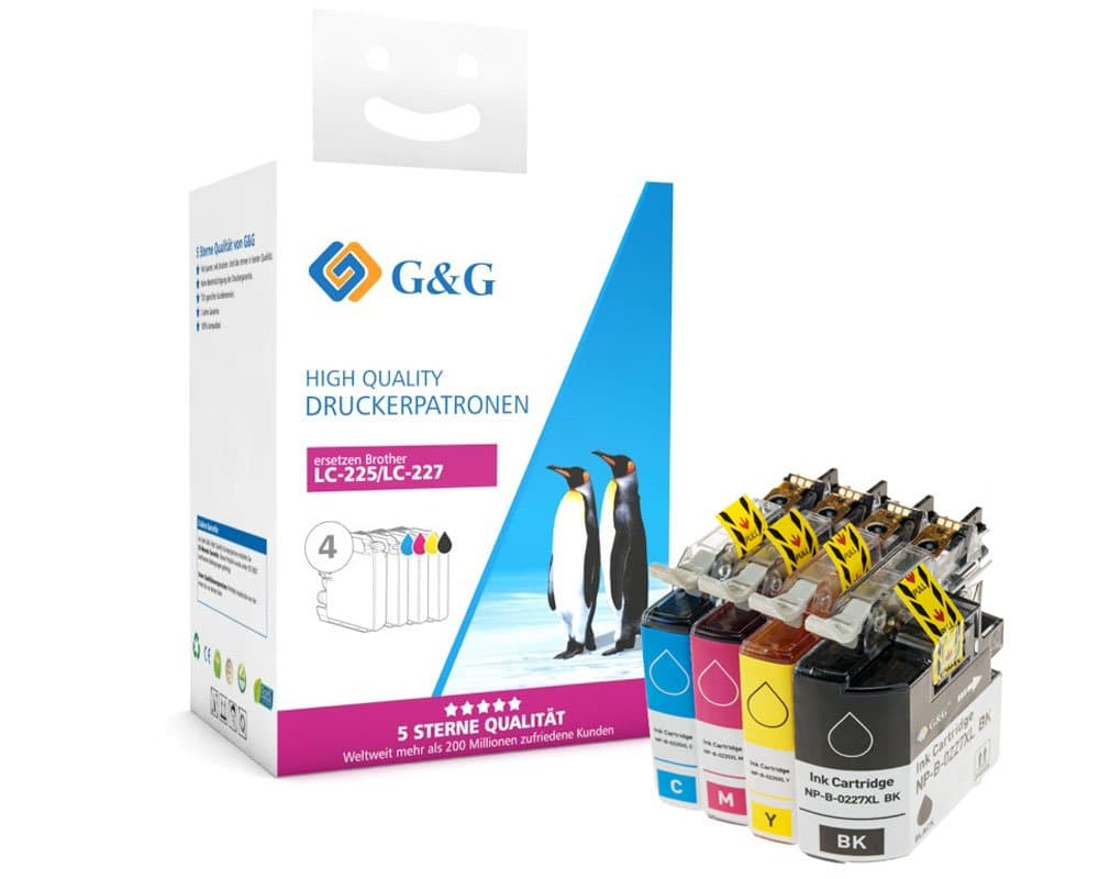 Pachet cartuse premium G&G Brother LC 227 XL CMYK (LC-227XLVALBP, LC227XLVALBP)