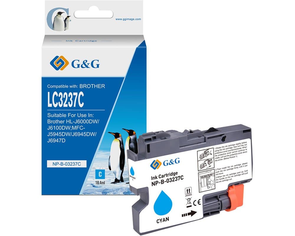 Cartus Premium G&G Brother LC 3237 Cyan (LC-3237C, LC3237C)