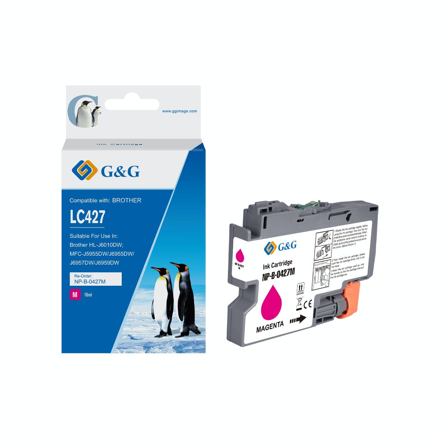 Cartus Premium G&G (1.5K) Brother LC 427 Magenta (LC-427M, LC427M)