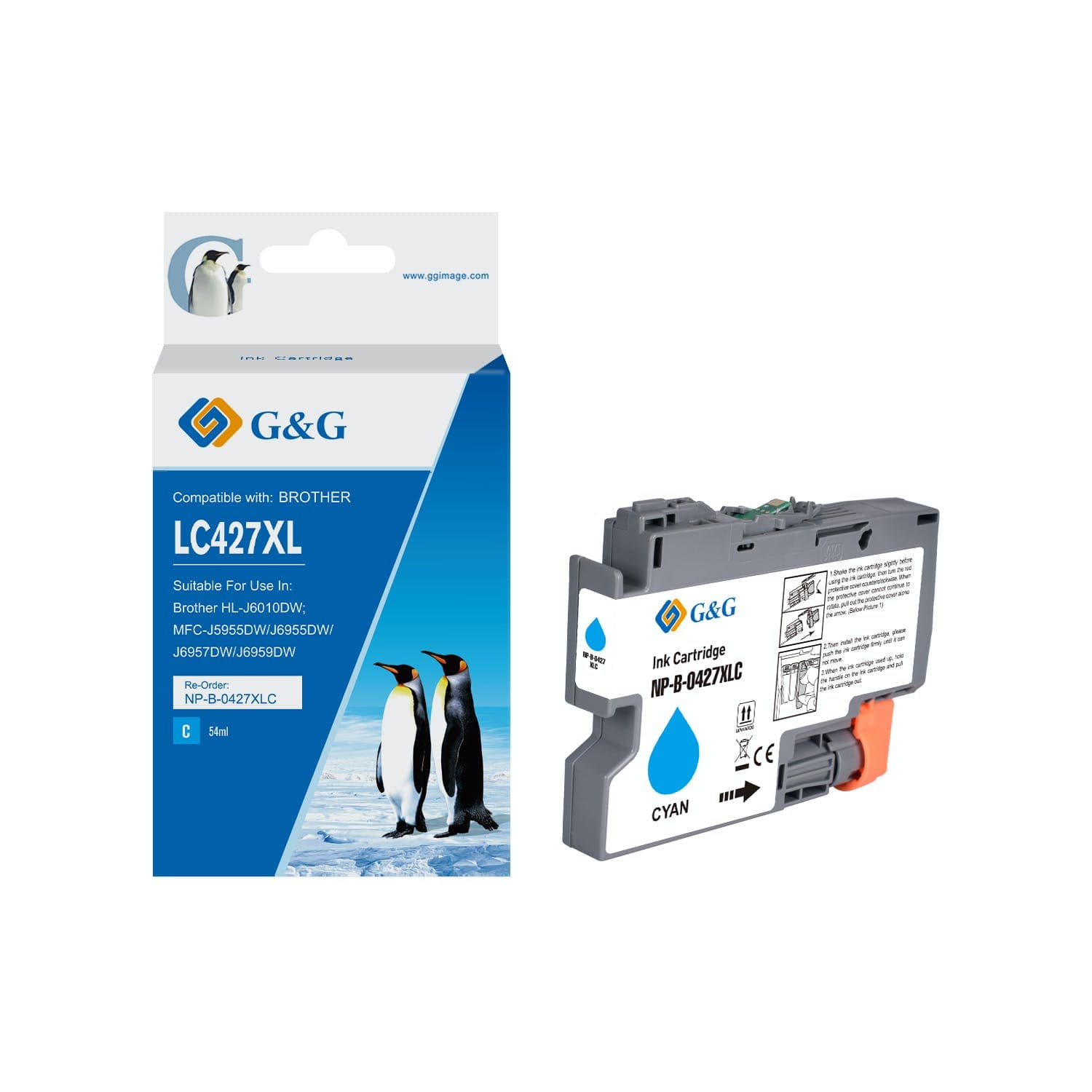 Cartus Premium G&G (5K) Brother LC 427XL Cyan (LC-427XLC, LC427XLC)