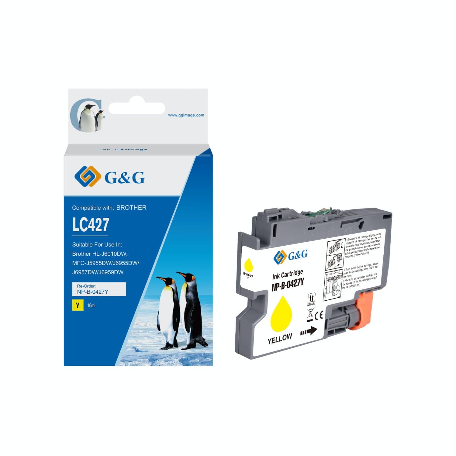 Cartus Premium G&G (1.5K) Brother LC 427 Yellow (LC-427Y, LC427Y)