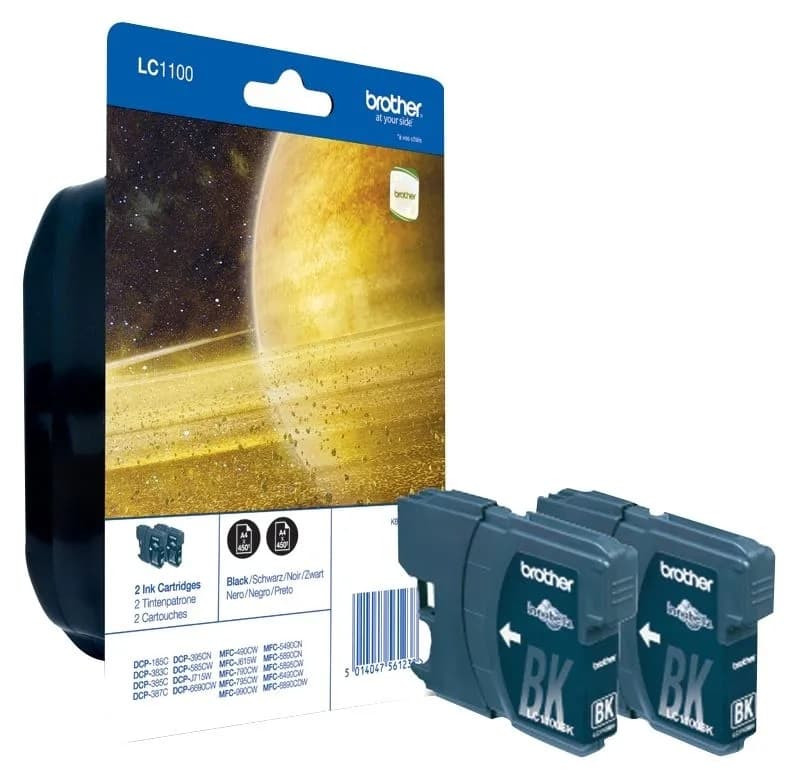 Set cartuse de cerneala Brother LC 1100 Black (x2) (LC-1100BKBP2, LC1100BKBP2)
