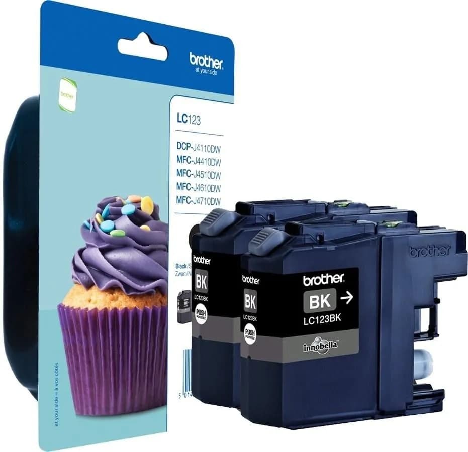 Set cartuse de cerneala Brother LC 123 Black (x2) (LC-123BKBP2, LC123BKBP2)