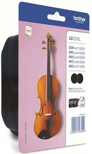 Set cartuse de cerneala Brother LC 127 XL Black (x2) (LC-127XLBKBP2, LC127XLBKBP2)
