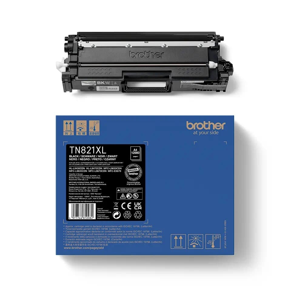 Cartus de toner (12K) Brother TN 821XL Black (TN-821XLBK, TN821XLBK)