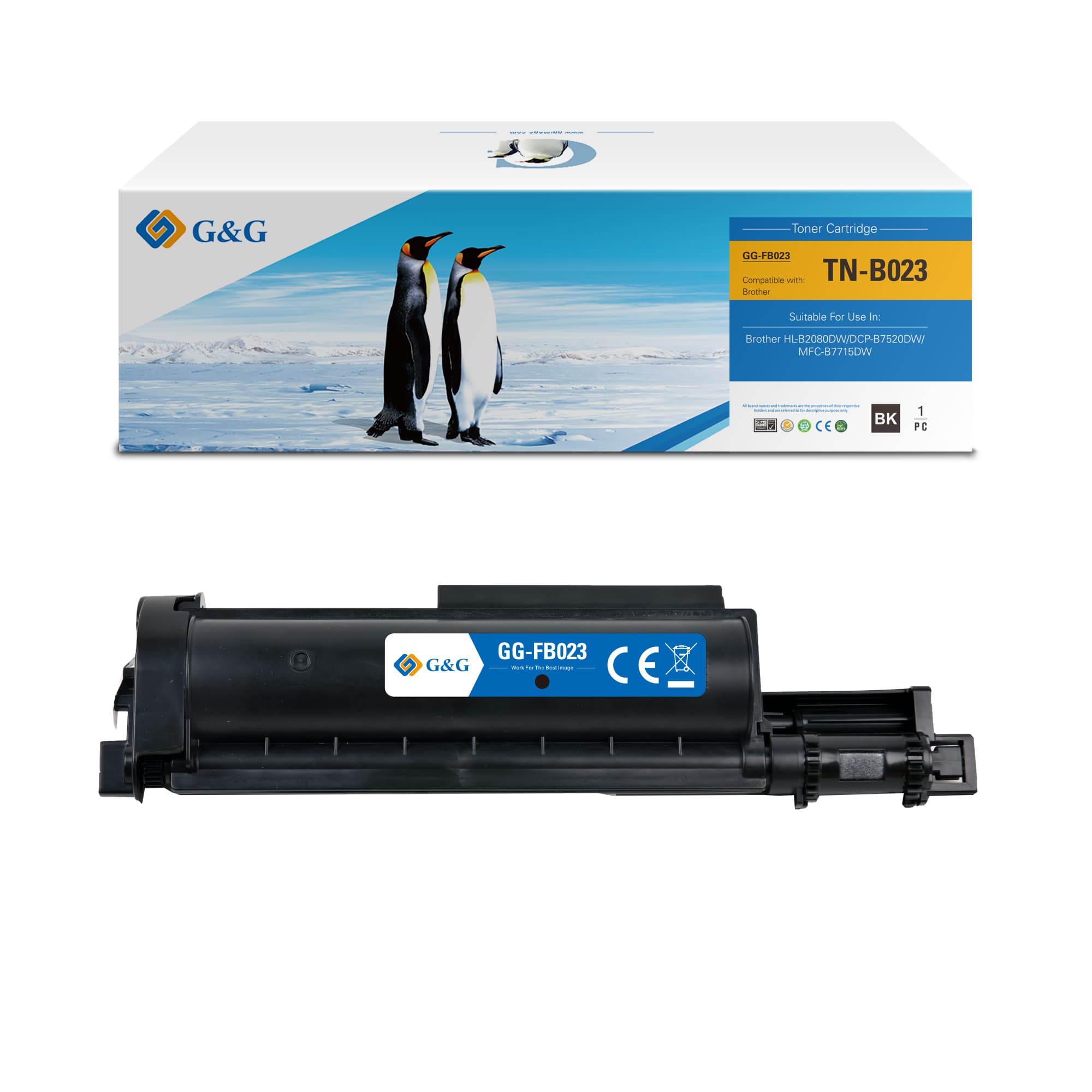 Toner Premium G&G (2K) Brother TN B023 Black (TN-B023, TNB023)