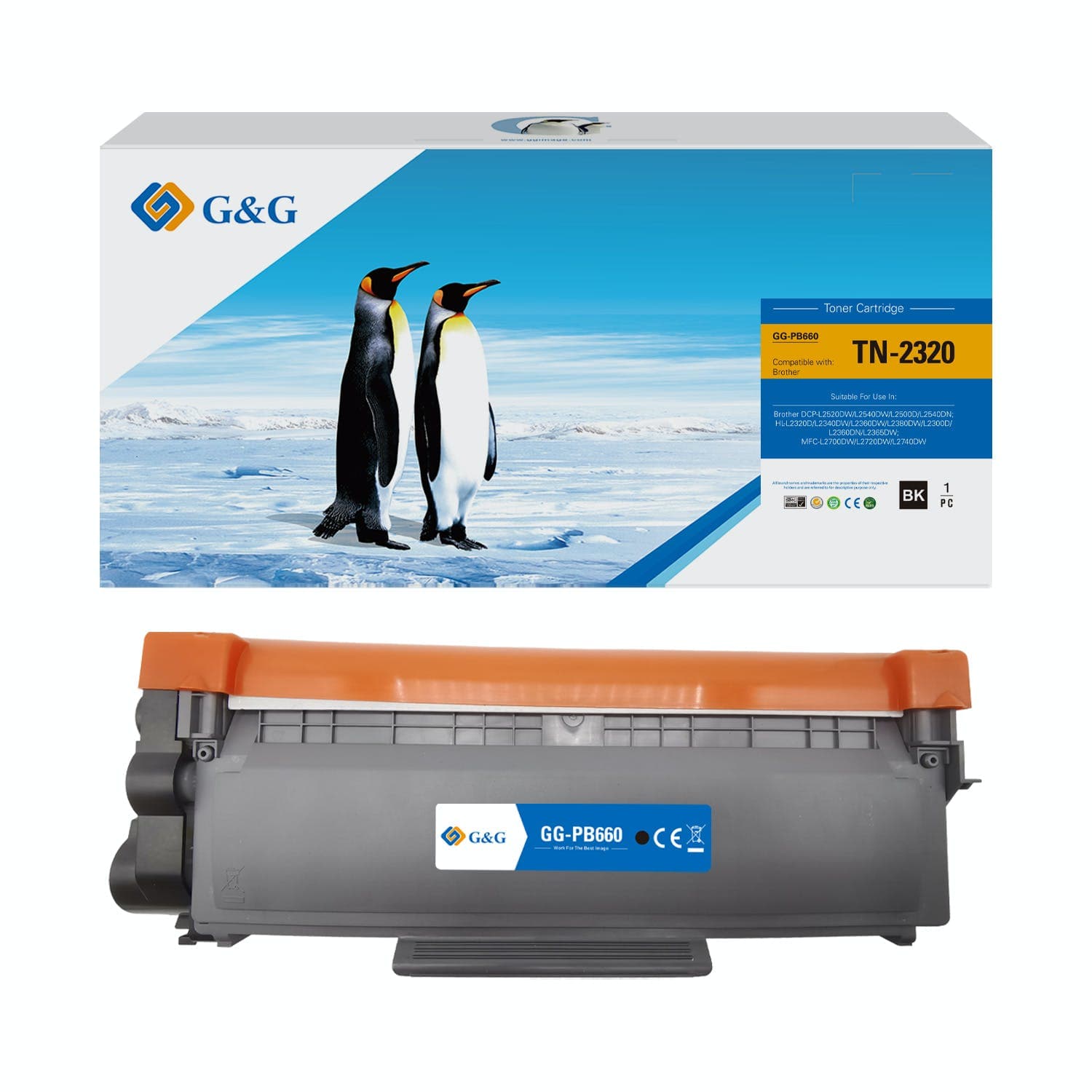 Toner Premium G&G (2.6K) Brother TN 2320 Black (TN-2320, TN2320)
