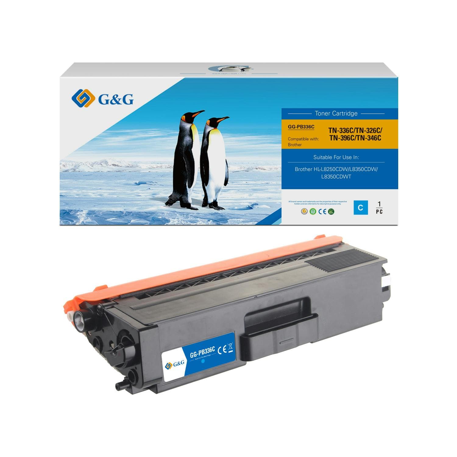 Toner Premium G&G (3.5K) Brother TN 326 Cyan (TN-326C, TN326C)