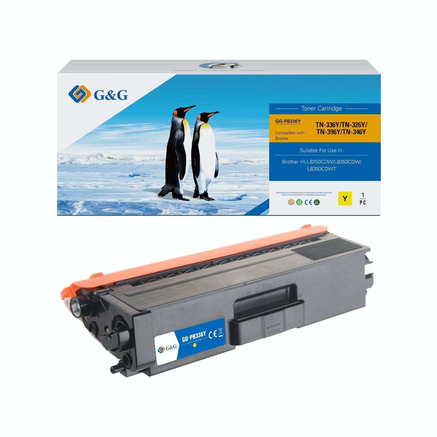 Toner Premium G&G (3.5K) Brother TN 326 Yellow (TN-326Y, TN326Y)