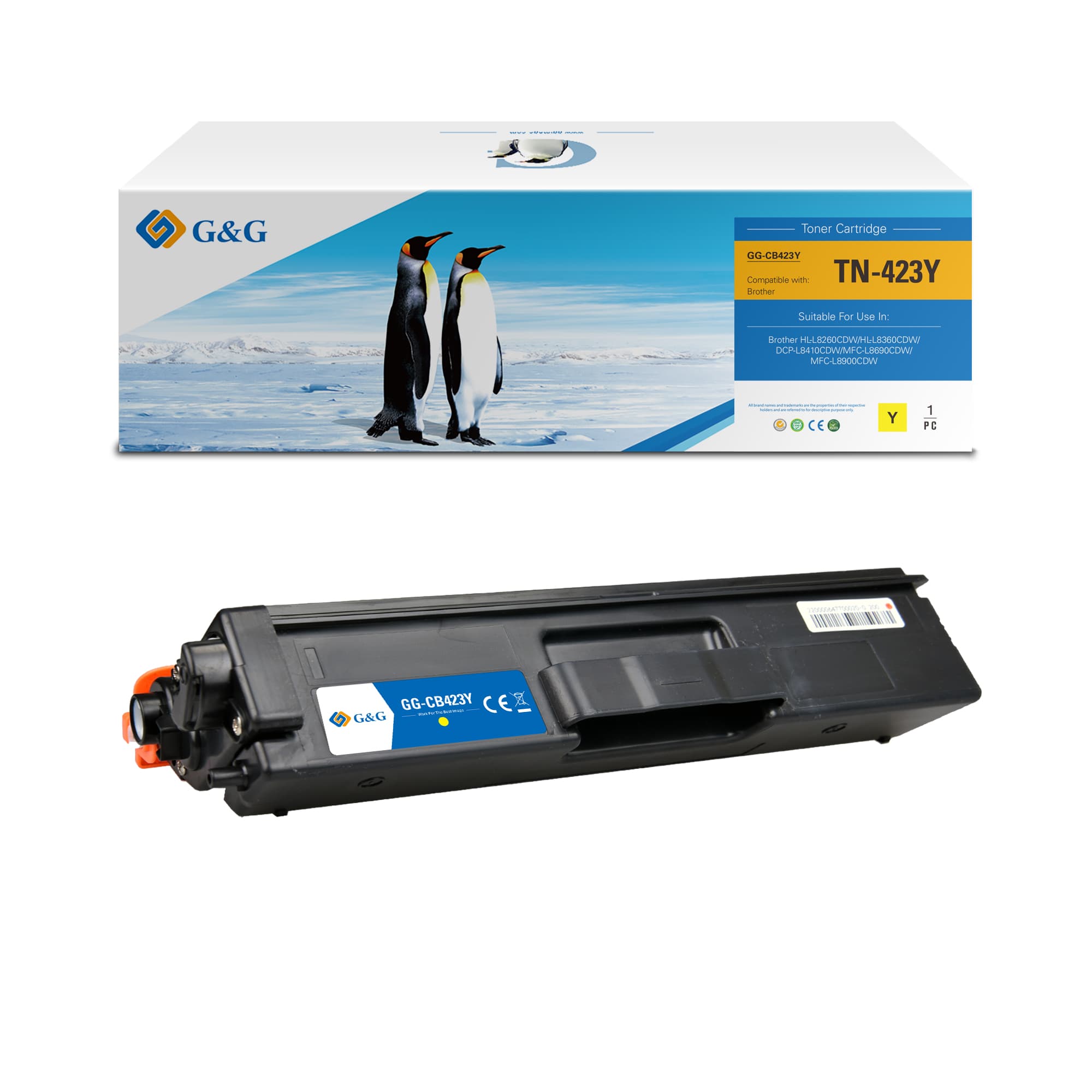 Toner Premium G&G (4K) Brother TN 423 Yellow (TN-423Y, TN423Y)