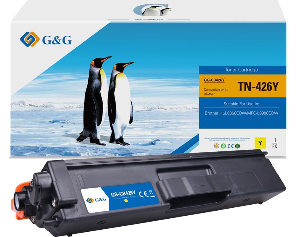 Toner Premium G&G (6.5K) Brother TN 426 Yellow (TN-426Y, TN426Y)