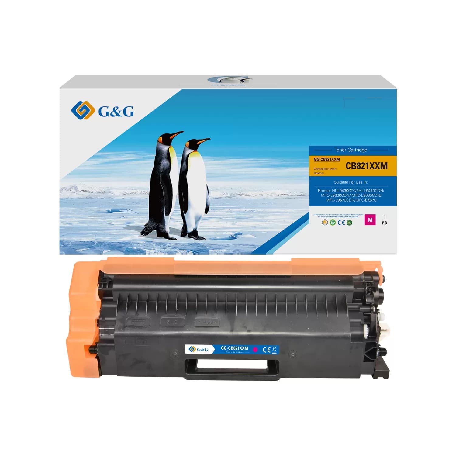 Toner Premium G&G (12K) Brother TN 821XXL Magenta (TN-821XXLM, TN821XXLM)