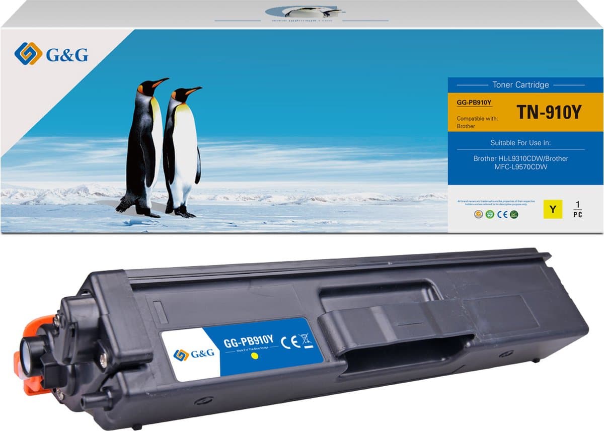 Toner Premium G&G (9K) Brother TN 910 Yellow (TN-910Y, TN910Y)