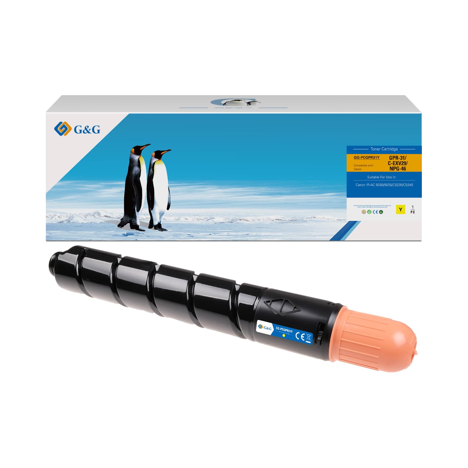 Toner Premium G&G (27K) Canon EXV 29 Yellow (2802B002, C-EXV29Y, CEXV29Y)