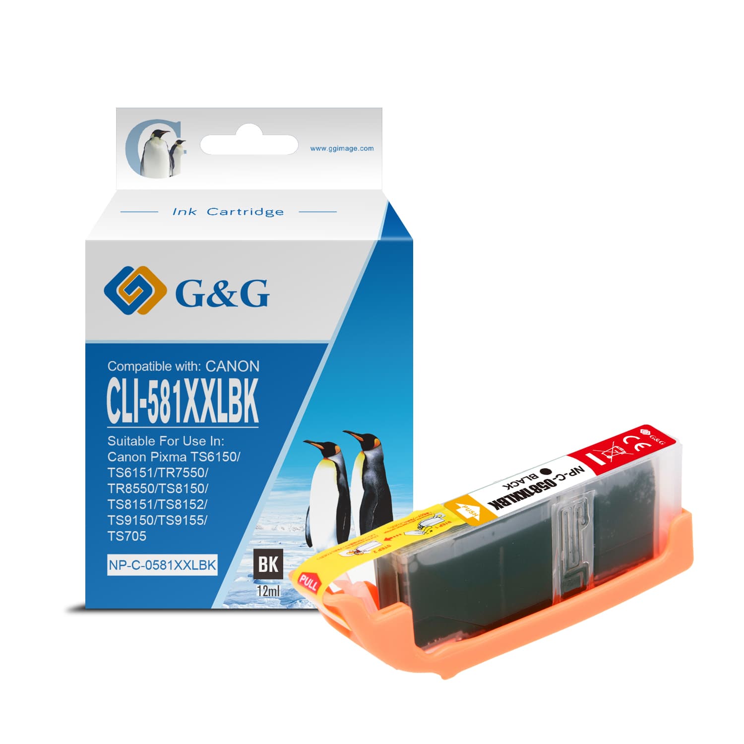Cartus Premium G&G Canon CLI-581XXL BK Black (1998C001, CLI581XXLBK)