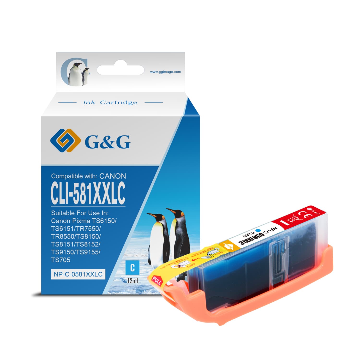 Cartus Premium G&G Canon CLI-581XXL C Cyan (1995C001, CLI581XXLC)