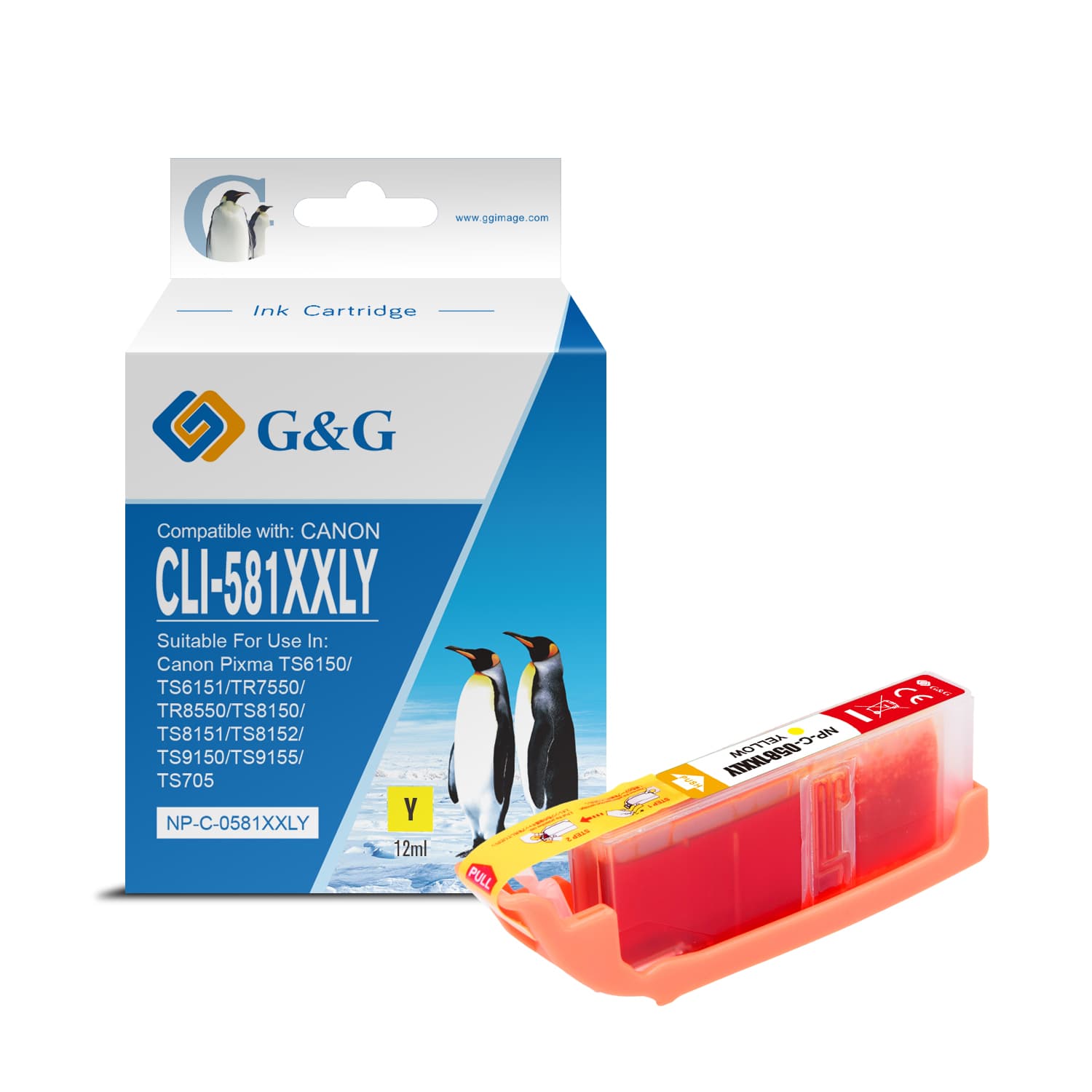 Cartus Premium G&G Canon CLI-581XXL Y Yellow (1997C001, CLI581XXLY)