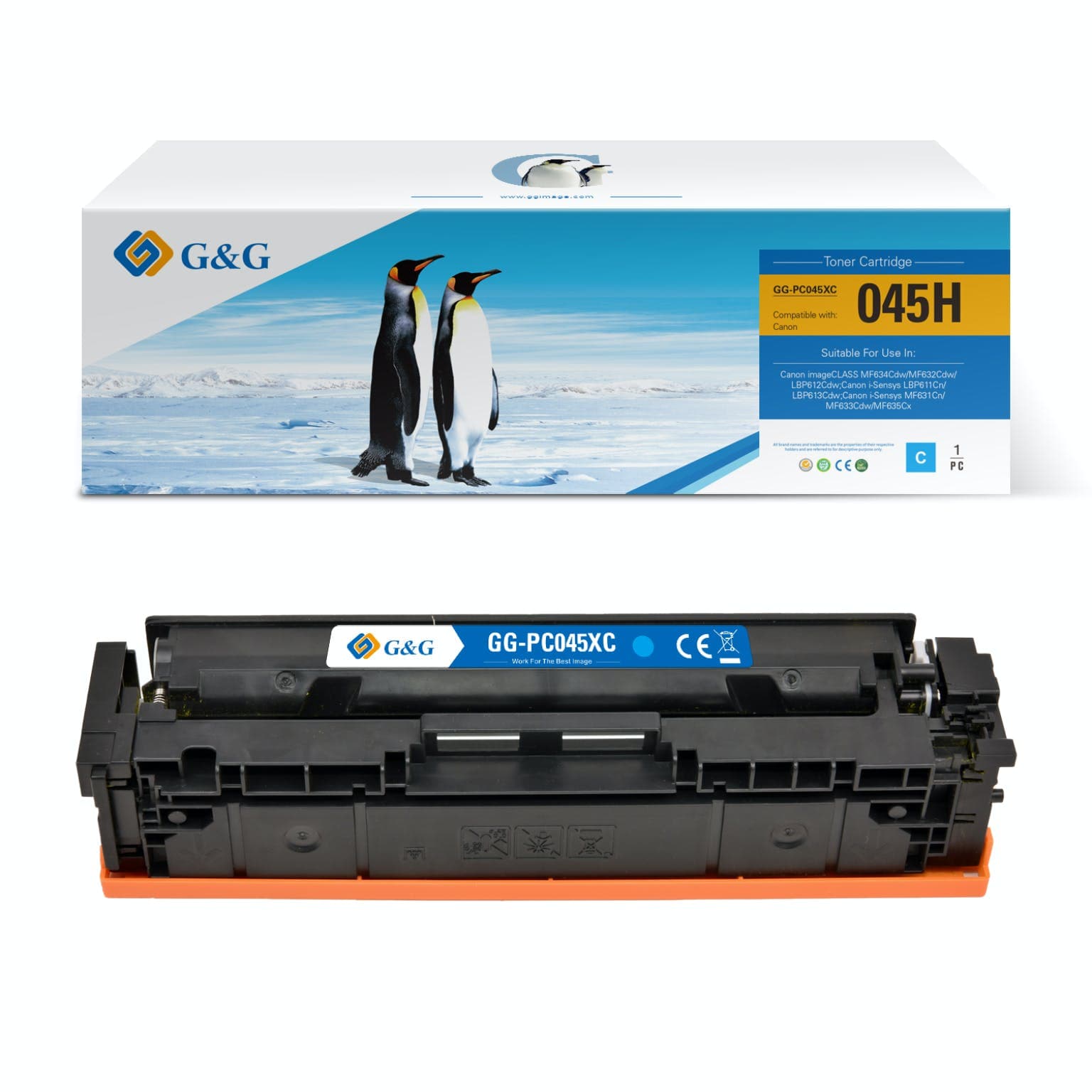 Toner Premium G&G (2.2K) Canon 045H Cyan (1245C002, CRG-045HC, CRG045HC)