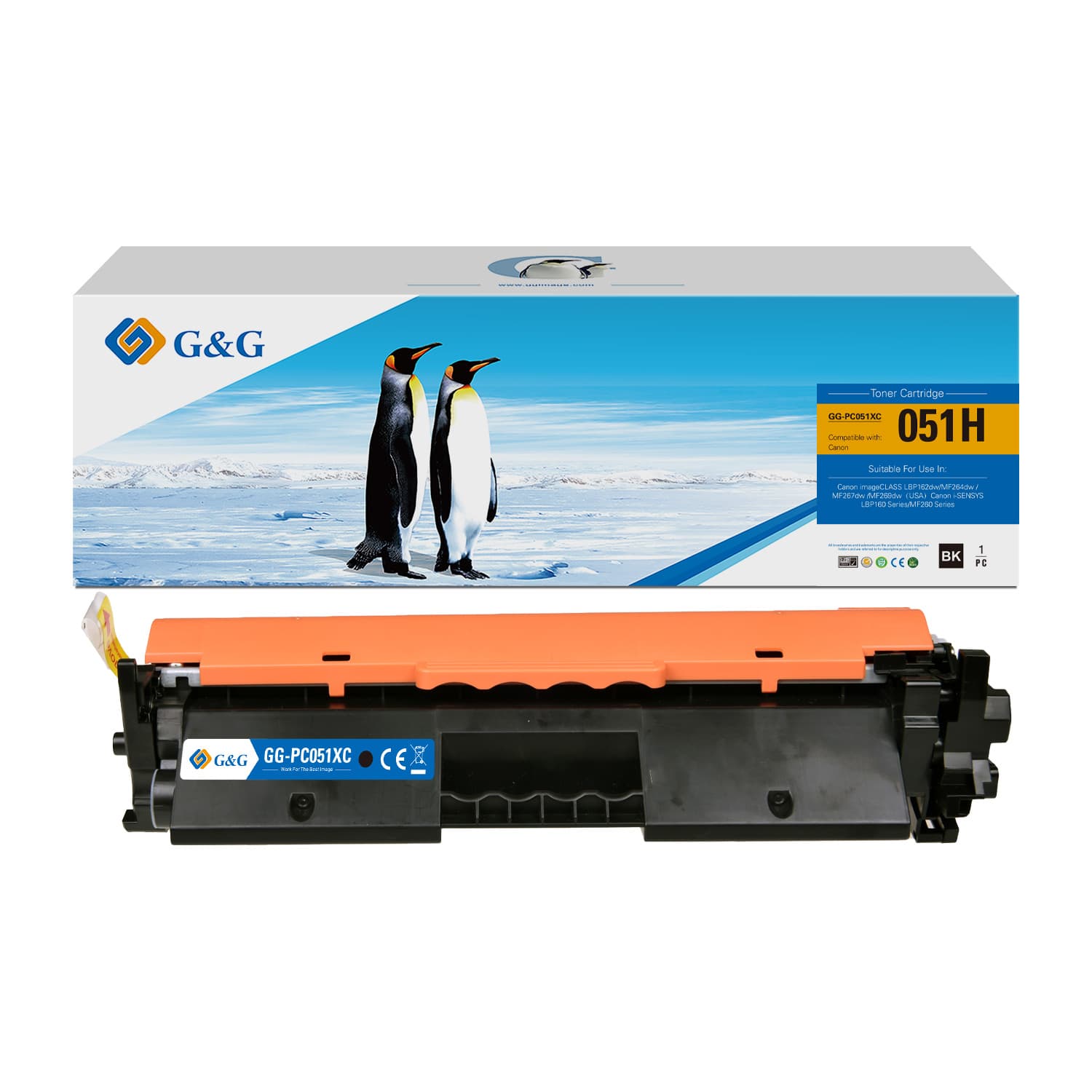 Toner Premium G&G (4.1K) Canon 051H Black (2169C002, CRG-051H, CRG051H)
