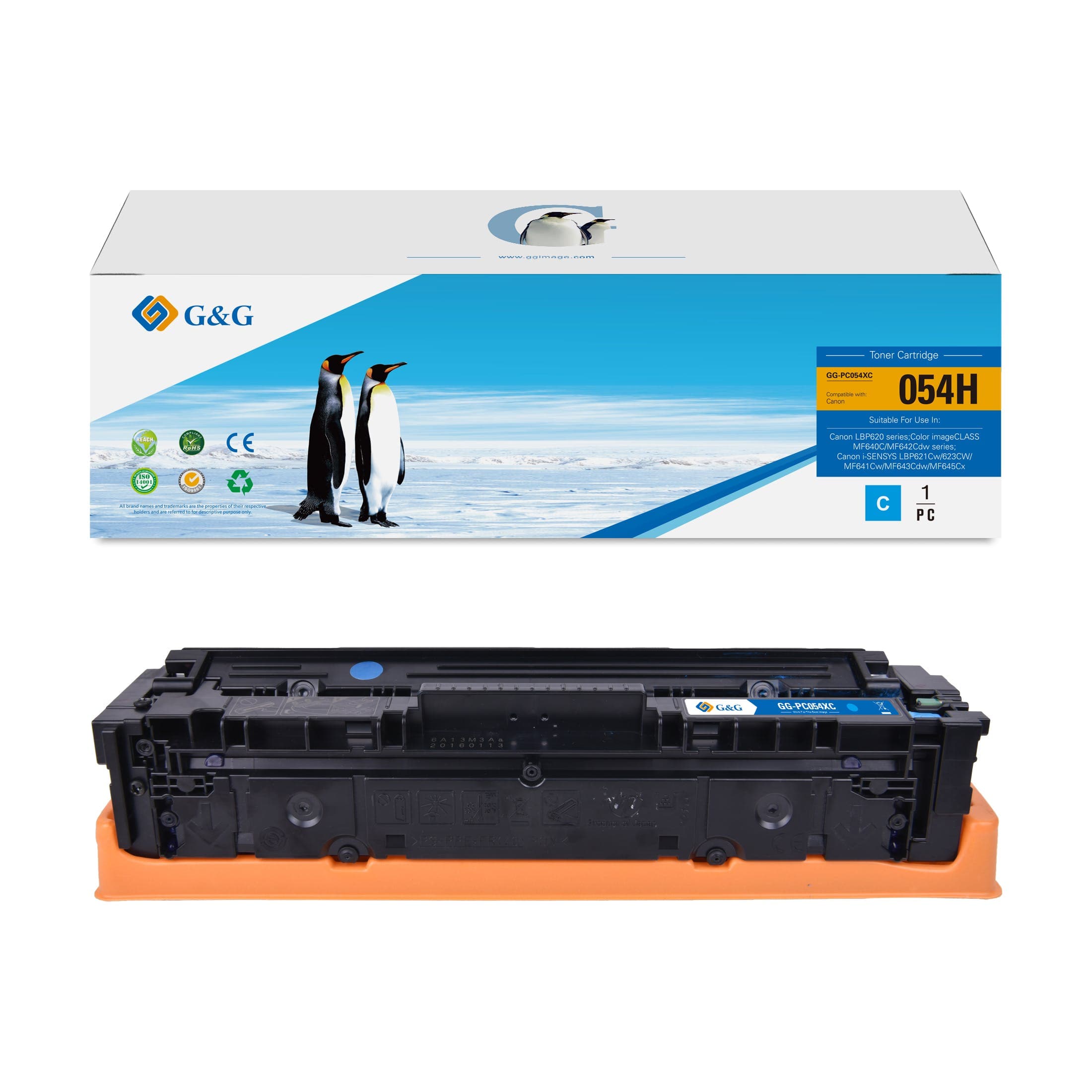 Toner Premium G&G (2.3K) Canon 054H Cyan (3027C002, CRG-054HC, CRG054HC)