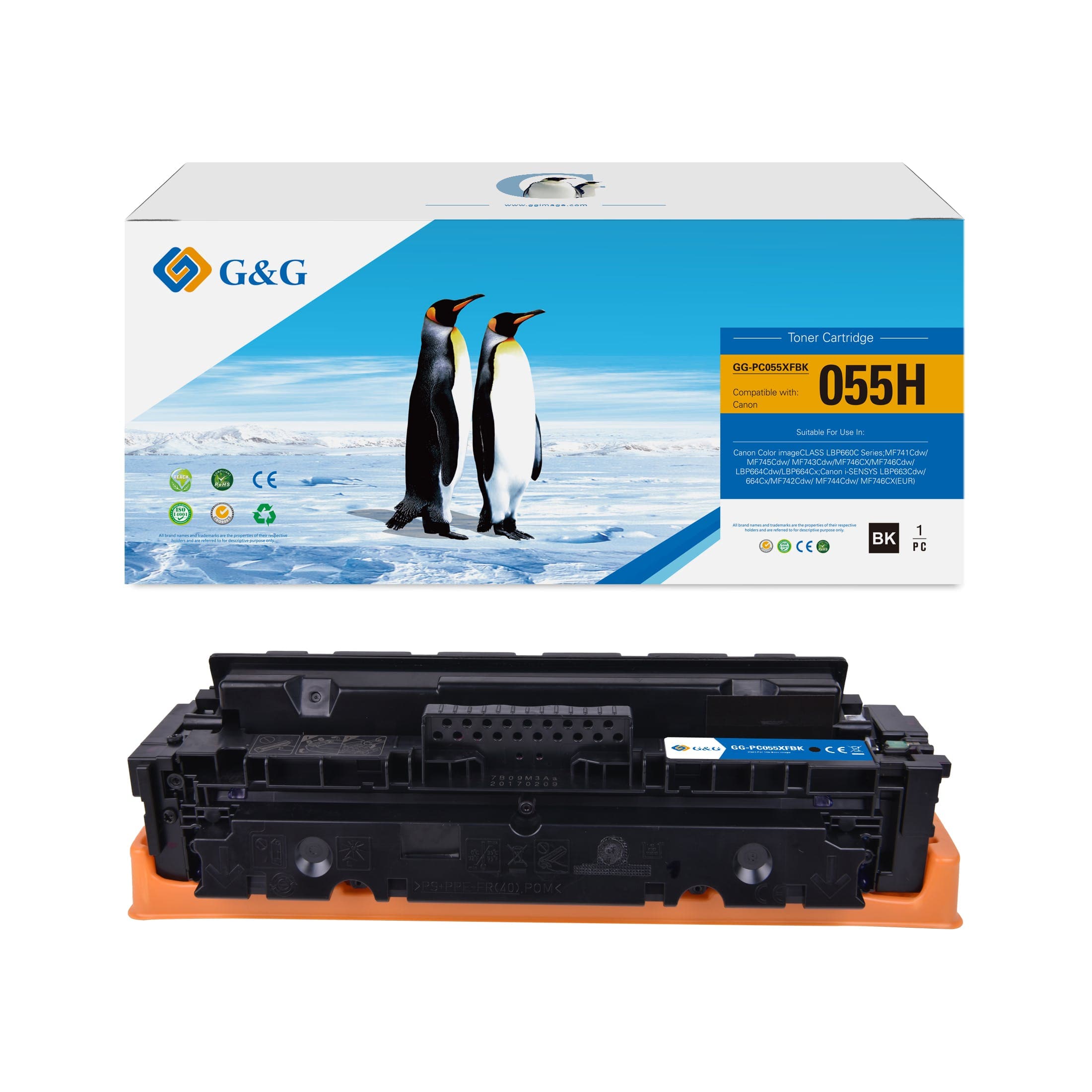 Toner Premium G&G (2.3K) Canon 055 Black (3016C002, CRG-055BK, CRG055BK)