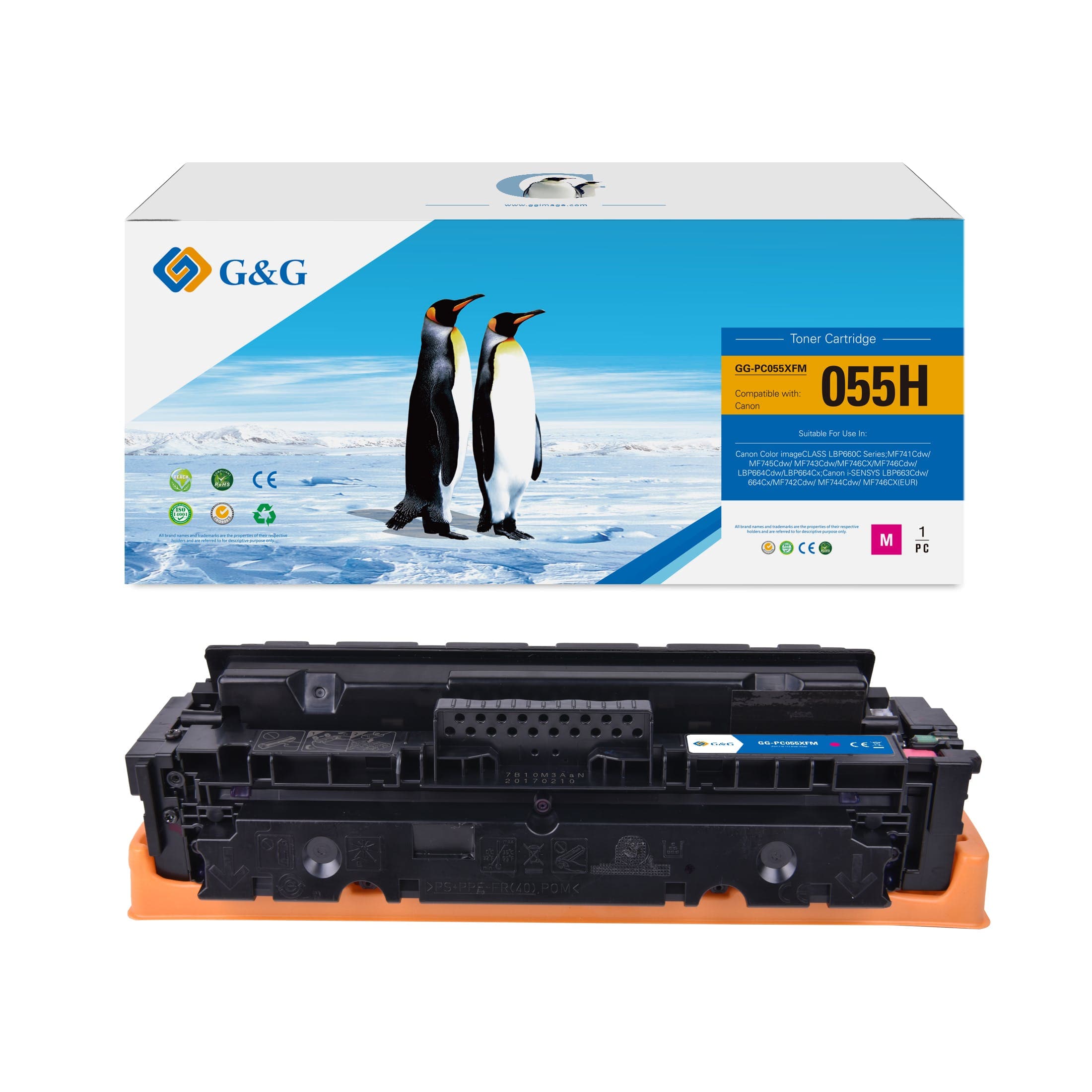 Toner Premium G&G (2.1K) Canon 055 Magenta (3014C002, CRG-055M, CRG055M)