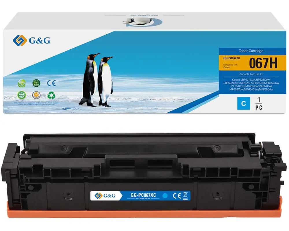 Toner Premium G&G (1.25K) Canon 067 Cyan (5101C002, CRG-067C, CRG067C)