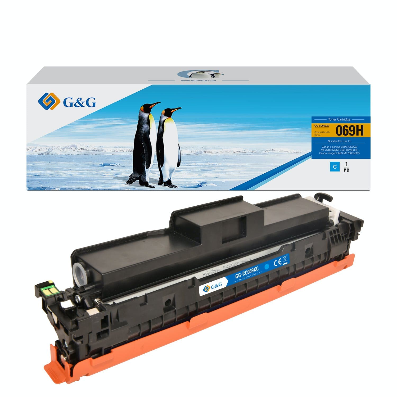 Toner Premium G&G (5.5K) Canon 069H Cyan (5097C002, CRG-069HC, CRG069HC)