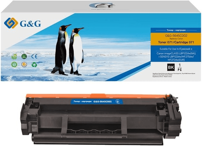 Toner Premium G&G (1.2K) Canon 071 Black (5645C002AA, CRG-071, CRG071)