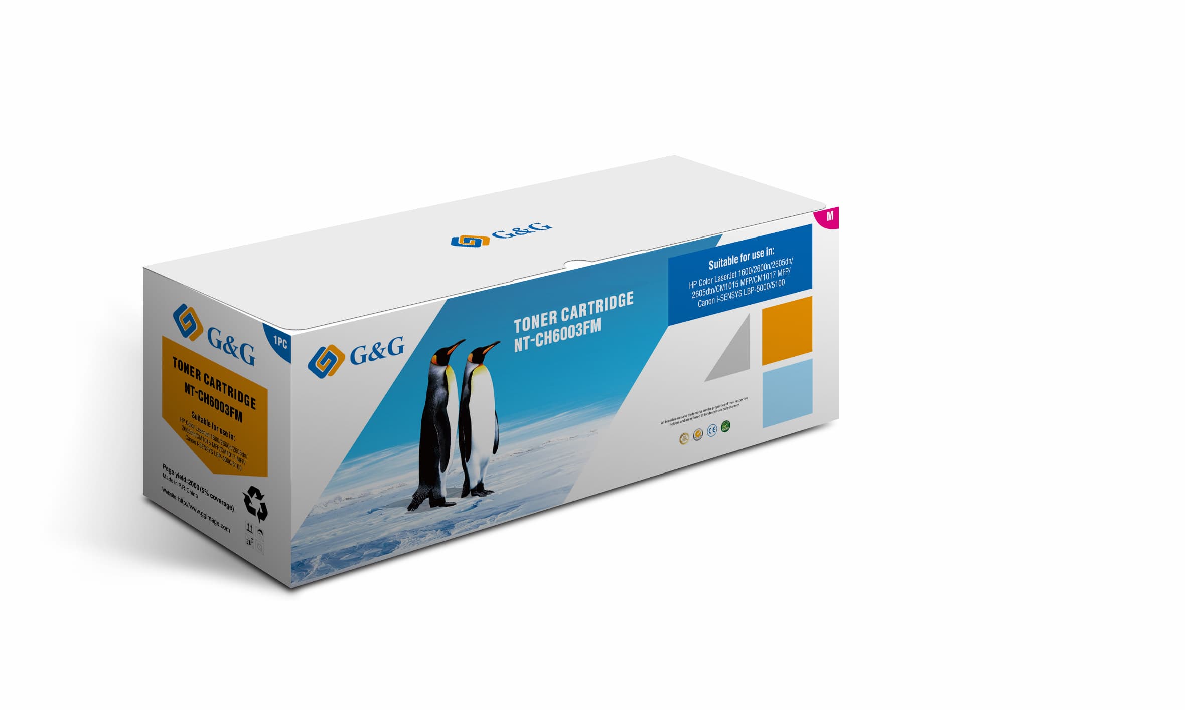 Toner Premium G&G (2K) Canon 707 Magenta (9422A004, CRG-707M, CRG707M)