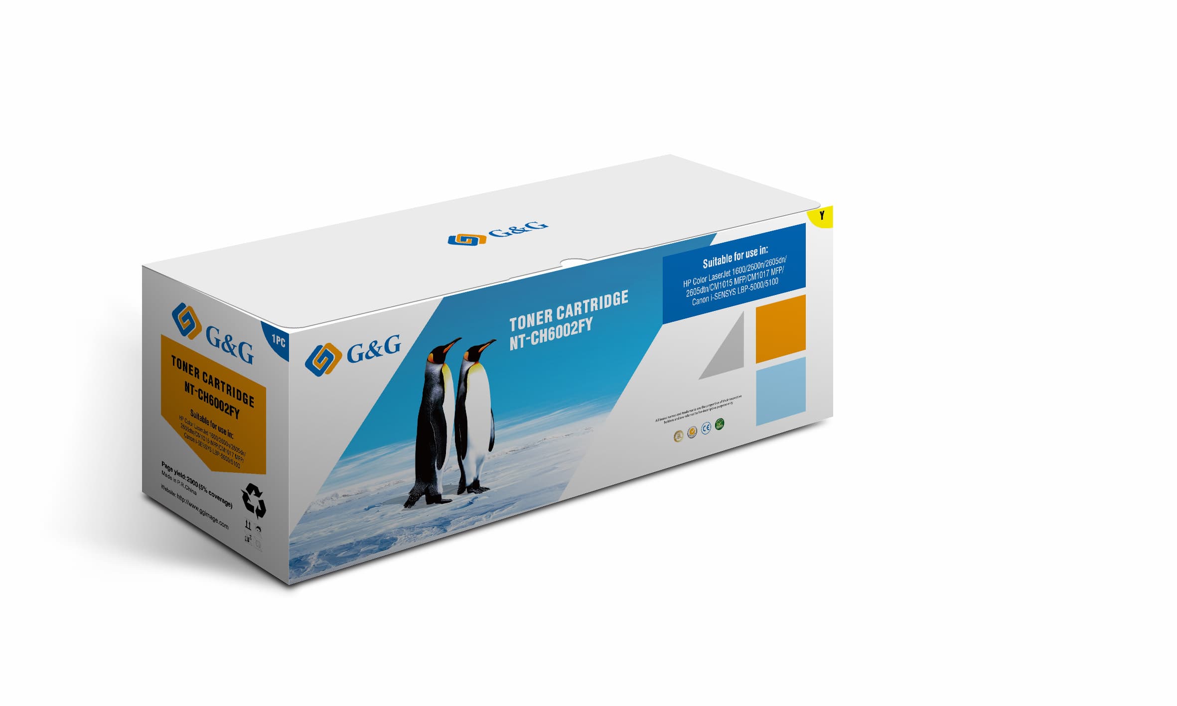 Toner Premium G&G (2K) Canon 707 Yellow (9421A004, CRG-707Y, CRG707Y)