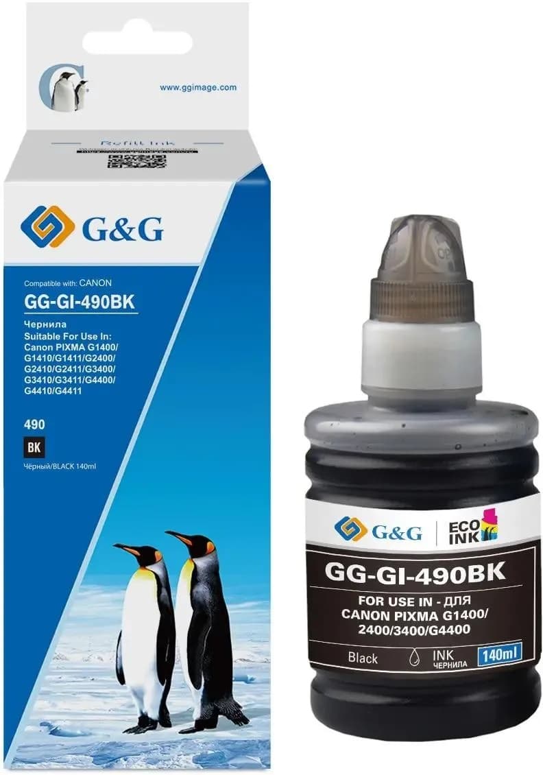 Flacon cerneala Premium G&G Canon 490BK Black (0663C001, GI490BK)