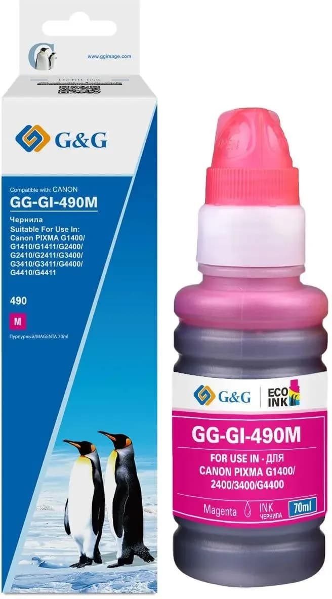 Flacon cerneala Premium G&G Canon 490M Magenta (0665C0011, GI490M)