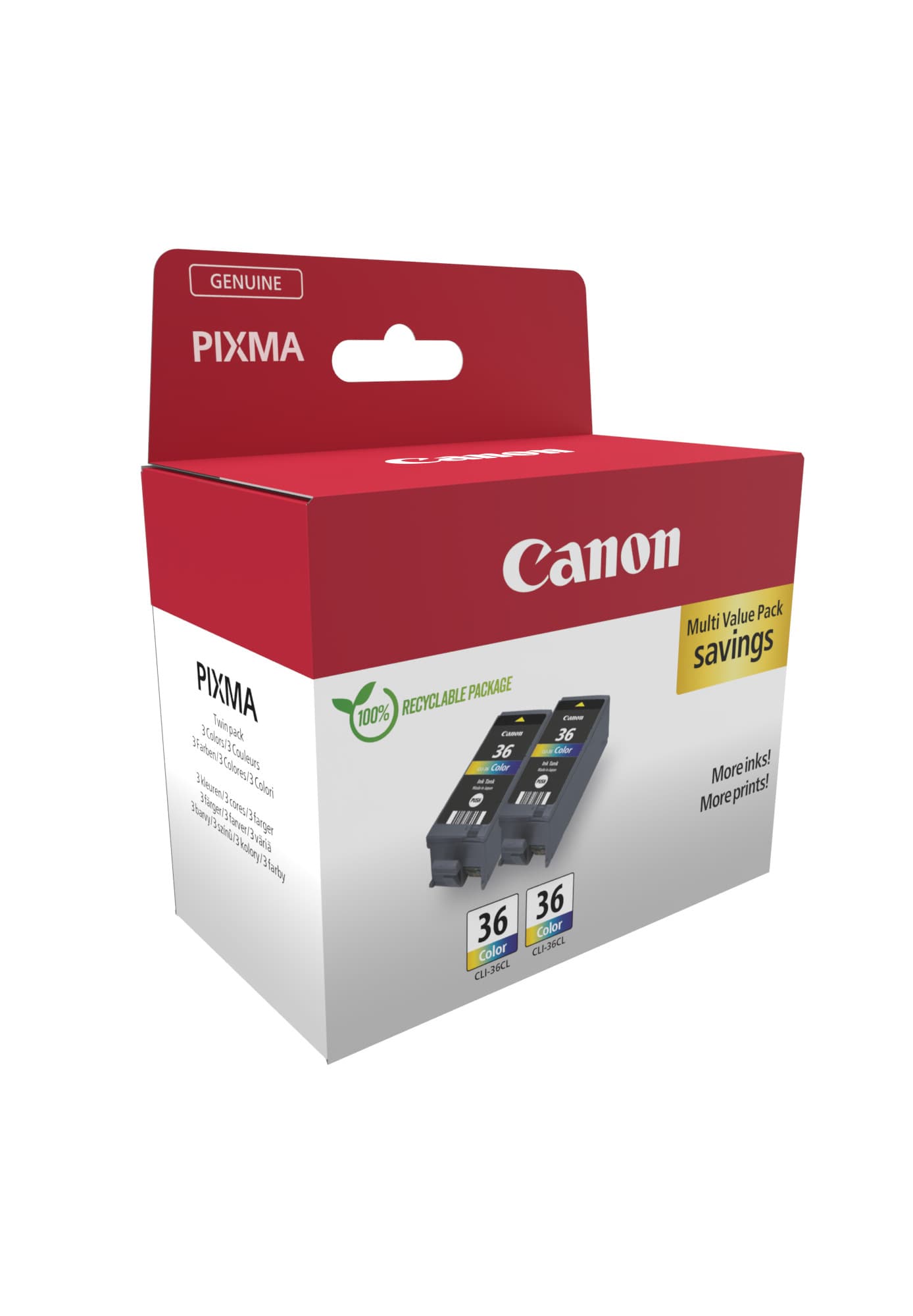 Pachet cartuse de cerneala 2x Canon CLI-36 Color Twin Pack (1511B025, CLI36CMY)