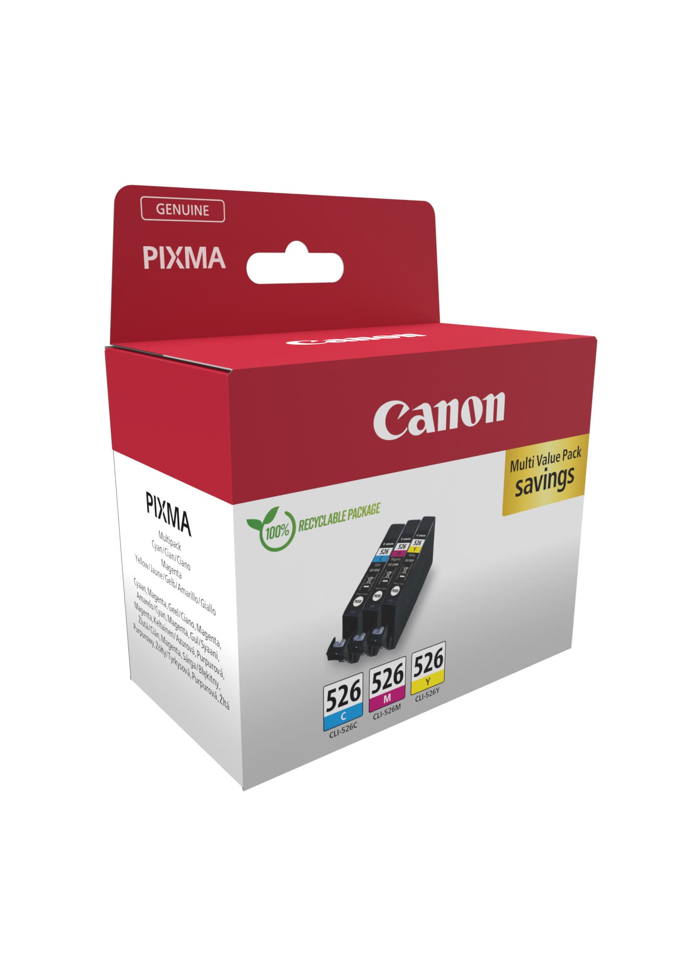 Pachet cartuse de cerneala Canon CLI-526 CMY (4541B009AA, CLI526CMY)
