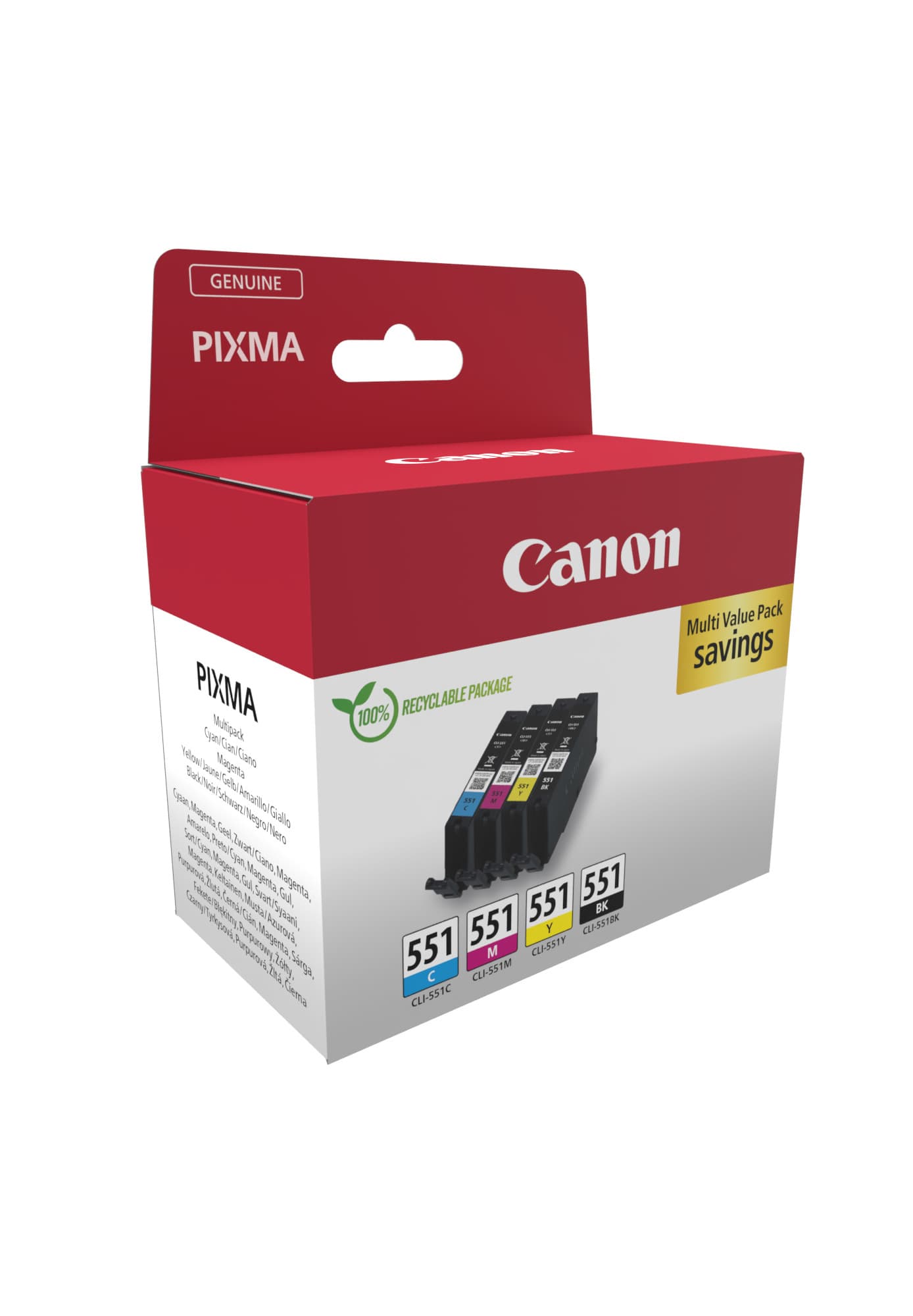 Pachet cartuse de cerneala Canon CLI-551 KCMY (6509B015AA, CLI551KCMY)