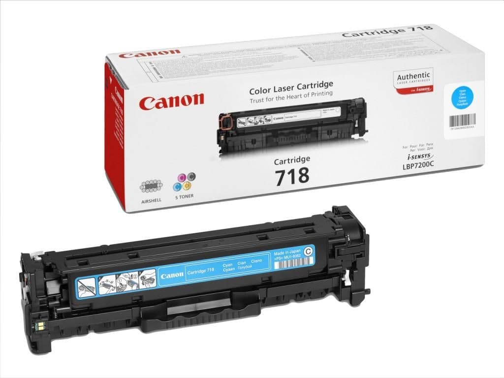 Cartus de toner (2.9K) Canon 718 Cyan (2661B002, CRG-718C, CRG718 C)