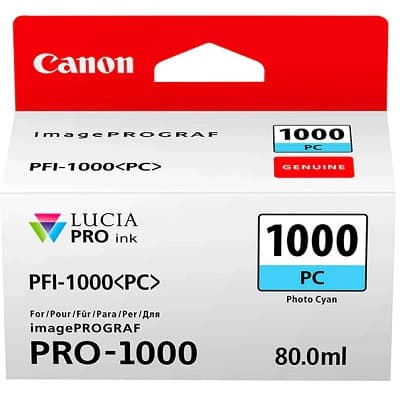 Cartus de cerneala Canon PFI-1000PC Photo Cyan (0550C001, PFI1000PC)