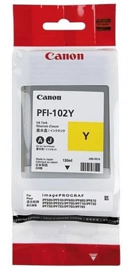 Cartus de cerneala Canon PFI-102Y Yellow (0898B001, PFI102Y)