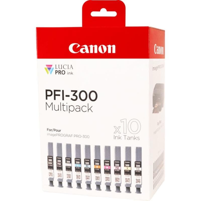 Pachet cartuse de cerneala 10x Canon PFI 300 (10x) Multipack (4192C008AA, PFI-300MULTI)