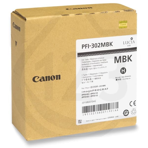 Cartus de cerneala Canon PFI-302MBK Matte Black (2215B001, PFI302MBK)
