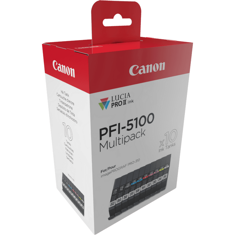 Pachet cartuse de cerneala x10 Canon PFI 5100 (10x) Multipack (6951C009AA, PFI-300MULTI)