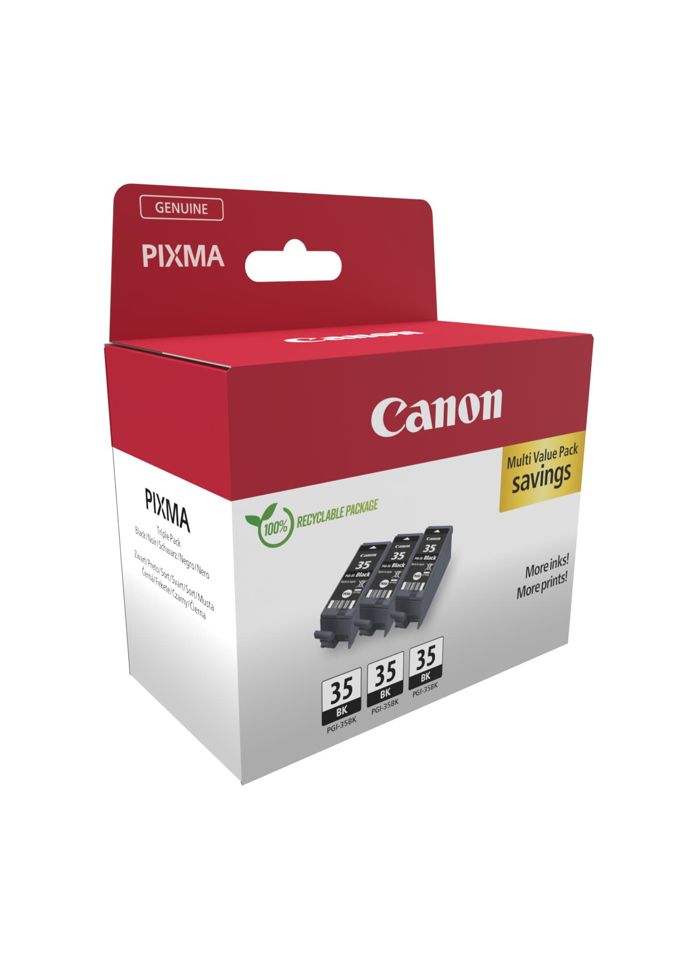 Pachet cartuse de cerneala 3x Canon PGI-35BK (3x) Black (1509B028AA, PGI35BK TRIPLE)