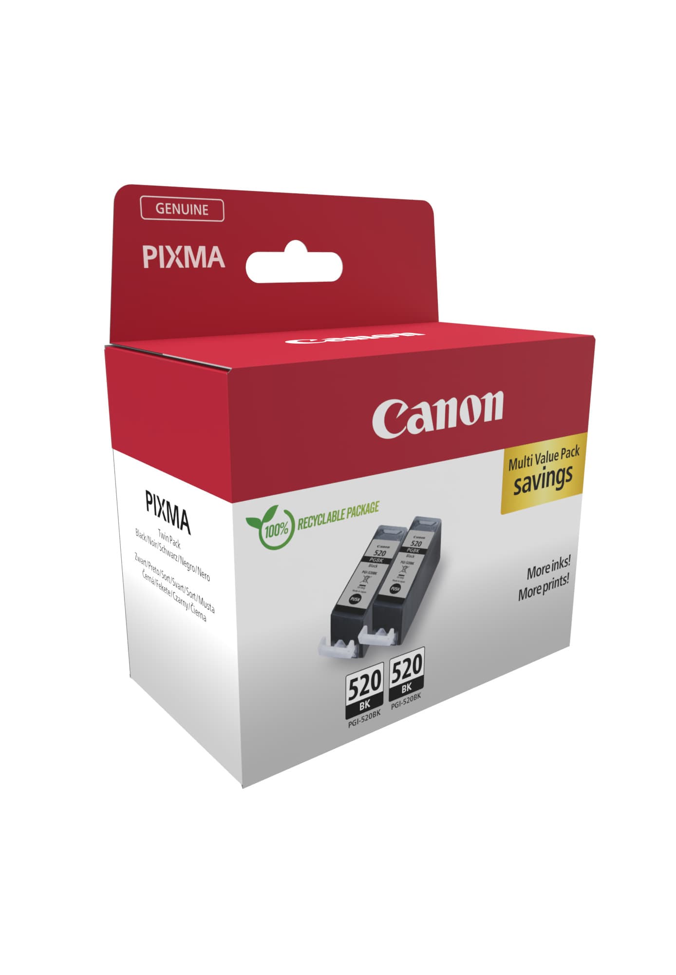 Pachet cartuse de cerneala 2x Canon PGI-520PGBK (2x) Black (2932B019AA, PGI520BK TWIN)
