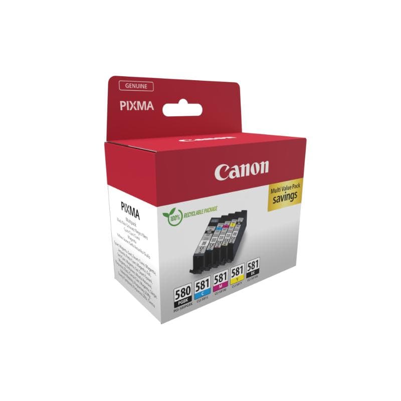 Pachet cartuse de cerneala Canon PGI-580/ CLI-581 PGBK/C/M/Y/BK MultiPack (2078C007AA)
