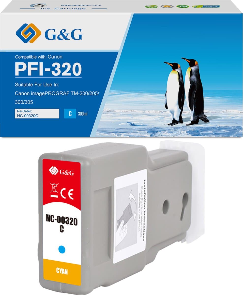 Cartus Premium G&G Canon PFI-320C Cyan (2891C001, PFI320C)