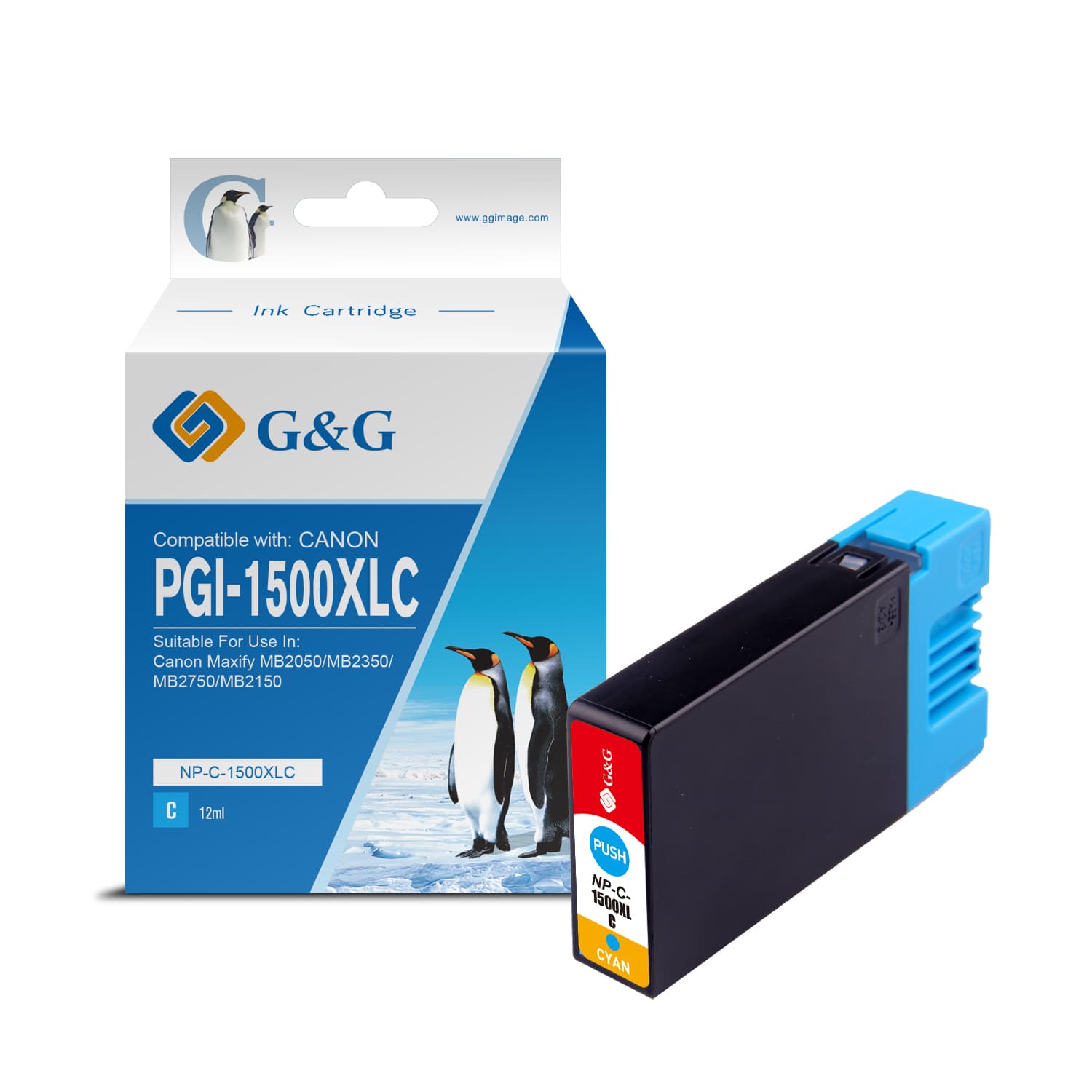 Cartus Premium G&G Canon PGI-1500XL Cyan (9193B001, PGI1500XLC)
