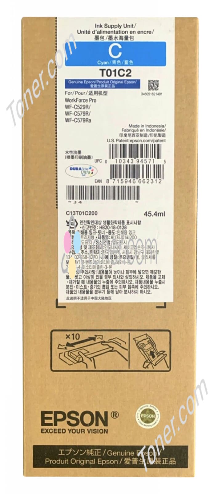 Cartus de cerneala original Epson T01C2 Cyan (C13T01C200)